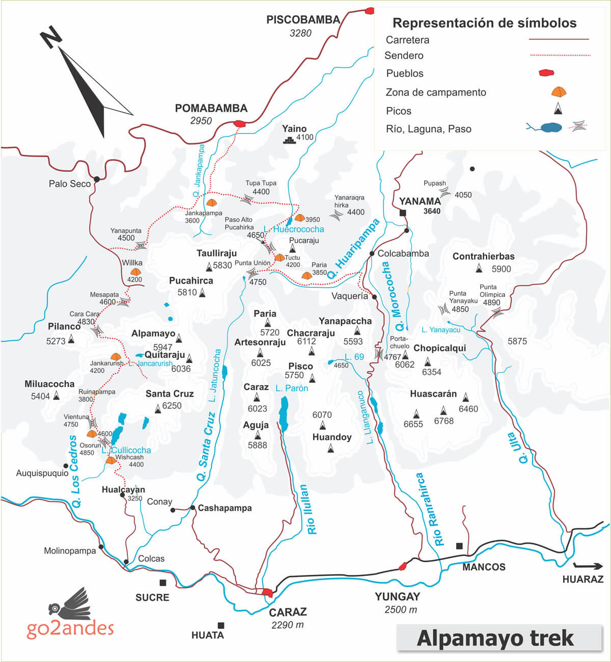 Mapa Alpamayo trek